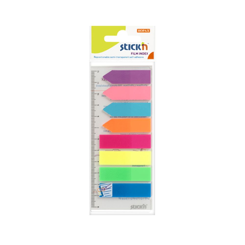 SEGNAPAGINA PLASTICO ADESIVO FG. 200 8 COL. ASS. 12X45 Immagine principale del prodotto