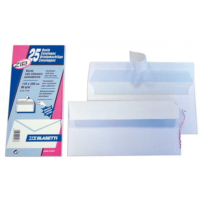 BUSTA BIANCA CON STRIP 11X23 PZ. 25