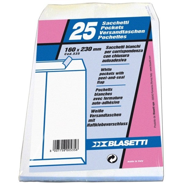 BUSTE DA LETTERA A SACCO CON STRIP 16X23 PZ.25