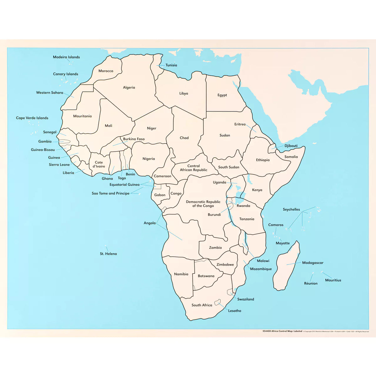 AFRICA, CARTINA STATI, INGLESE Immagine principale del prodotto