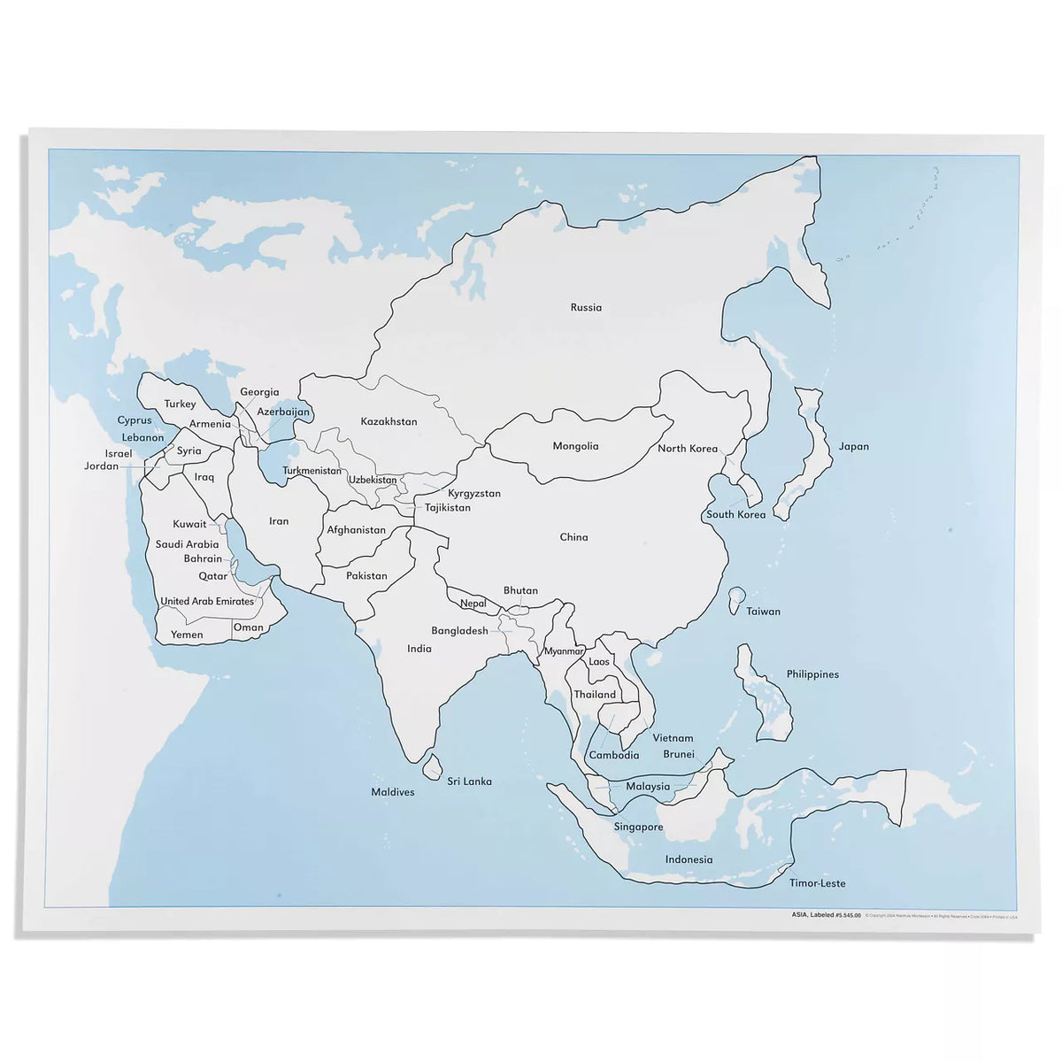 ASIA, CARTINA STATI, INGLESE Immagine principale del prodotto
