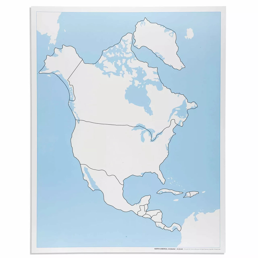 AMERICA DEL NORD,CARTINA MUTA
