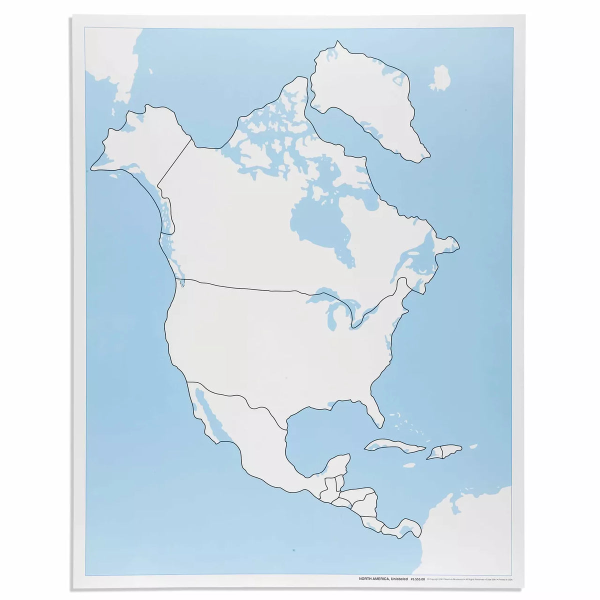 AMERICA DEL NORD,CARTINA MUTA Immagine principale del prodotto