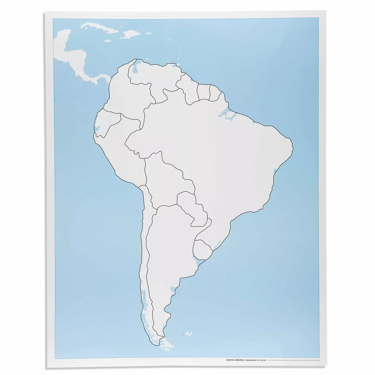 AMERICA DEL SUD, CARTINA MUTA Immagine principale del prodotto
