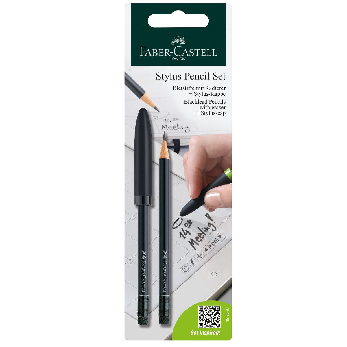 MATITE CON GOMMA-CAPPUCCIO 2PZ. FABER CASTELL STYLUS SET Immagine principale del prodotto