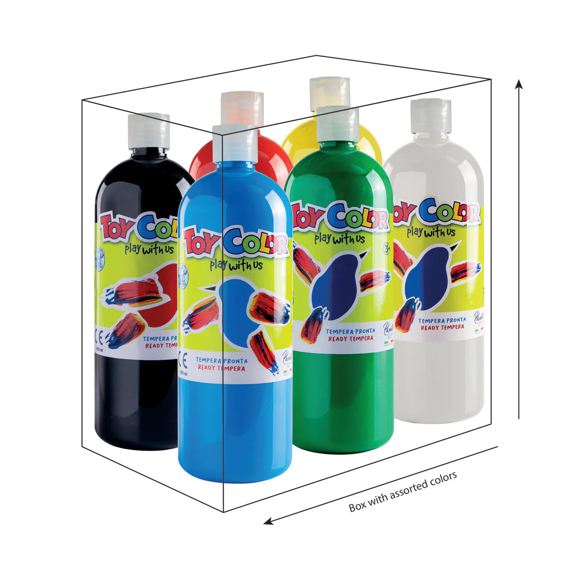 TEMPERA TOY COLOR ML.1000 BOX 6 COLORI ASSORTITI Immagine principale del prodotto
