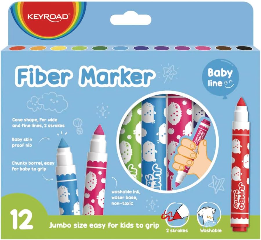 PENNARELLI JUMBO PUNTA CONICA PER BIMBI SET PZ. 12 Immagine principale del prodotto