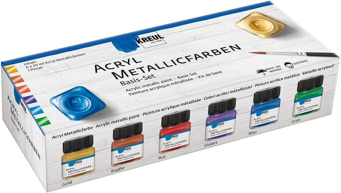 KREUL - VERNICE ACRILICA METAL 20 ML -   SET 6 CLA