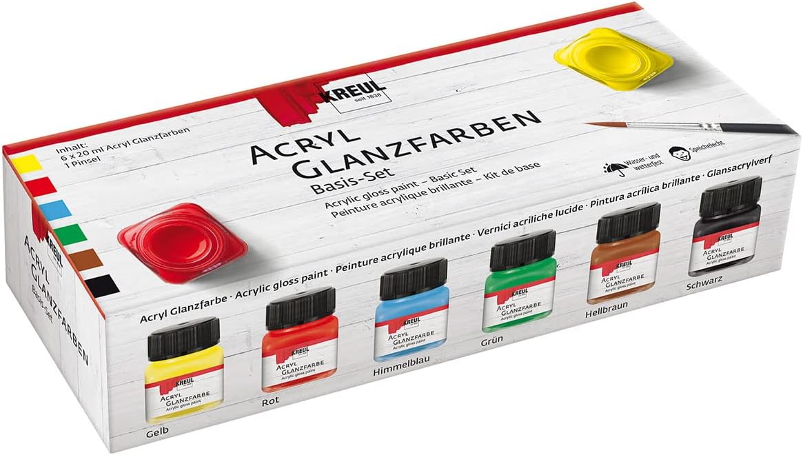 KREUL - VERNICE ACRILICA LUCIDA 20 ML -  SET 6 CLA