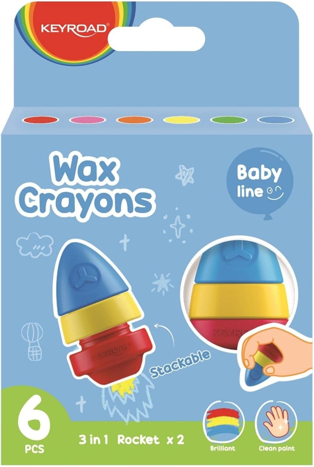 PASTELLI A CERA ROCKET - SET PZ. 6 Immagine principale del prodotto