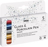 KREUL - GLASS & PORCELAIN PEN - SET 5 METALLIC