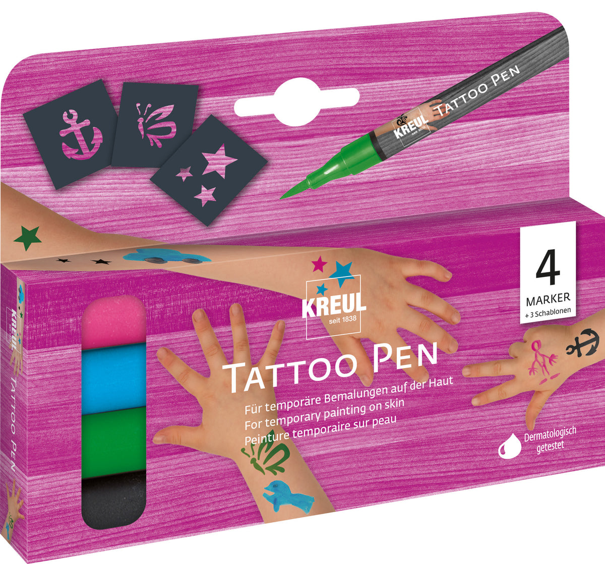 PENNARELLI TATTOO SET PZ. 4 + 3 STENCIL