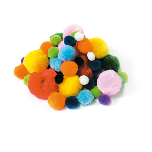 POMPONS COLORI ASSORTITI - BUSTA 100 PEZZI