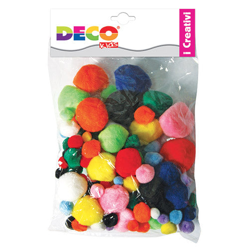 POMPONS COLORI ASSORTITI - BUSTA 100 PEZZI Immagine principale del prodotto