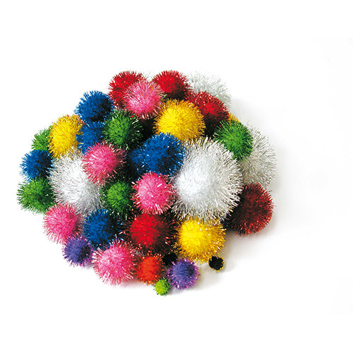 POMPONS LAME' - BUSTA 100 PZ. - COL. ASS. Immagine secondaria del prodotto