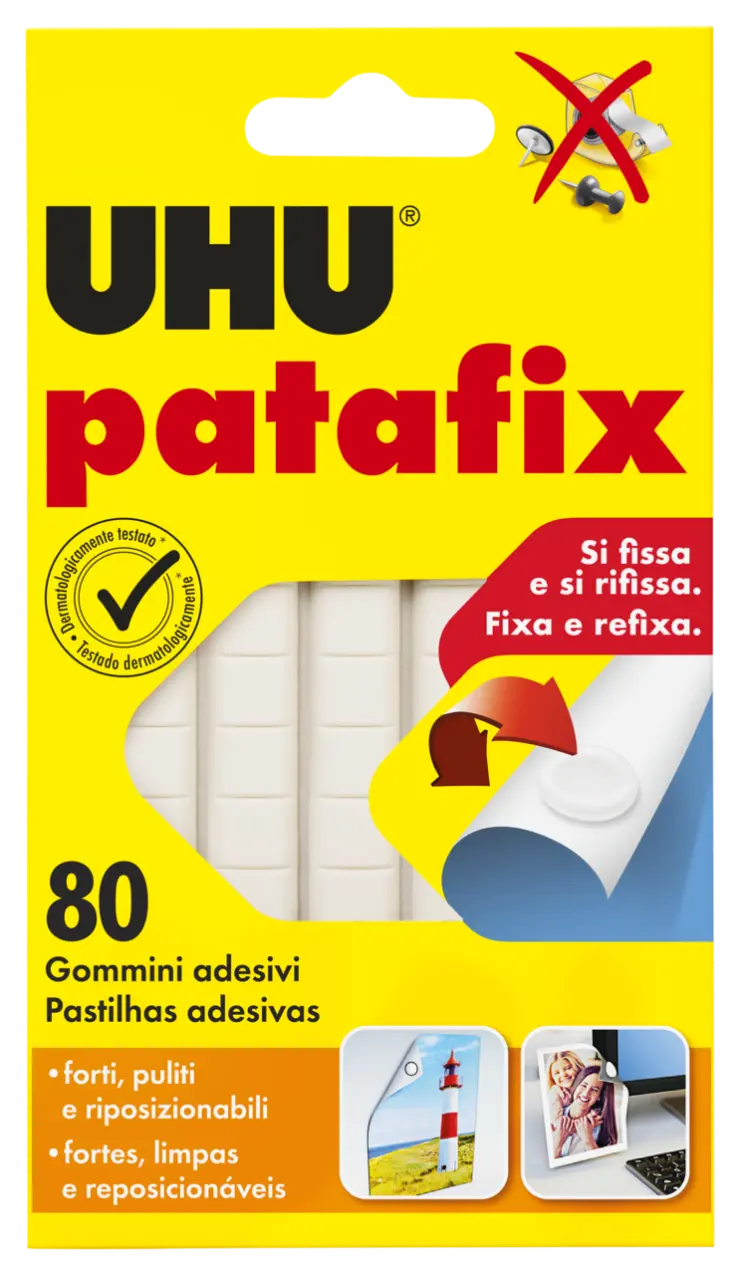 COLLA GOMMA ADESIVA UHU PATAFIX GR.50 BIANCA