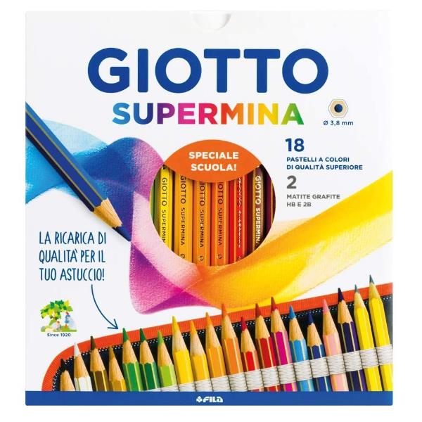 PASTELLI SUPERMINA GIOTTO 18 COL.+2 LYRA