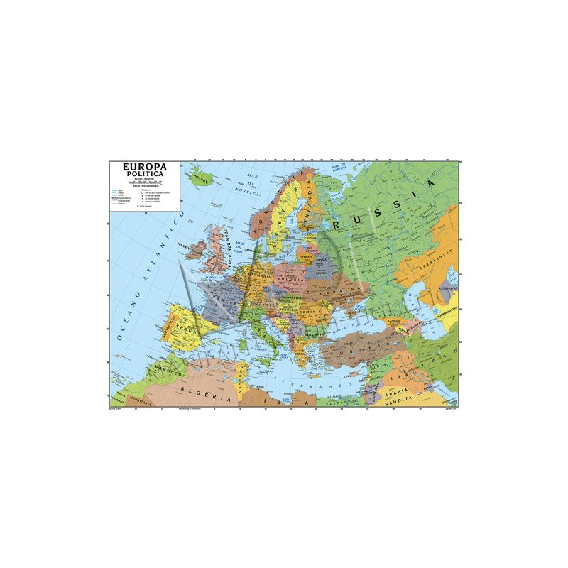 CARTA GEOGRAFICA DOPPIA 100X140 EUROPA