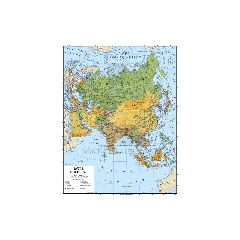 CARTA GEOGRAFICA DOPPIA 100X140 ASIA Immagine principale del prodotto