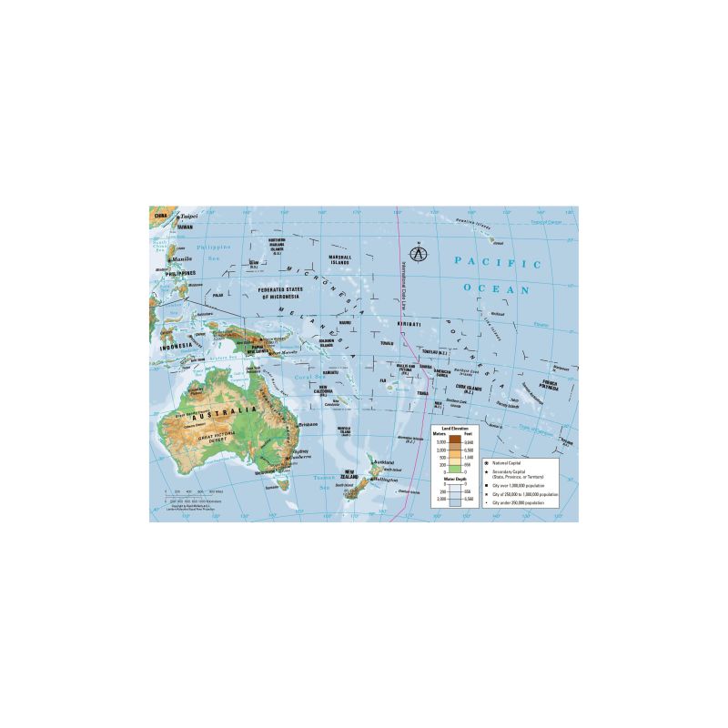 CARTA GEOGR. DOPPIA 100X140 OCEANIA-AUSTRALIA