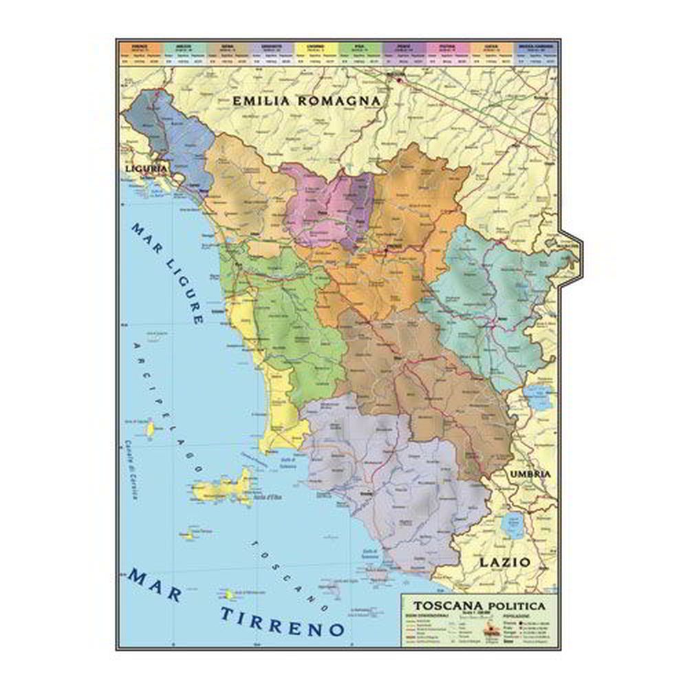 CARTE GEOGRAFICA DOPPIA 100X140 TOSCANA Immagine principale del prodotto