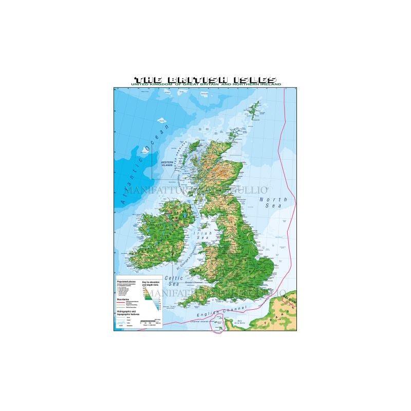 CARTA GEOGRAFICA GRAN BRETAGNA LINGUA INGLESE Immagine principale del prodotto