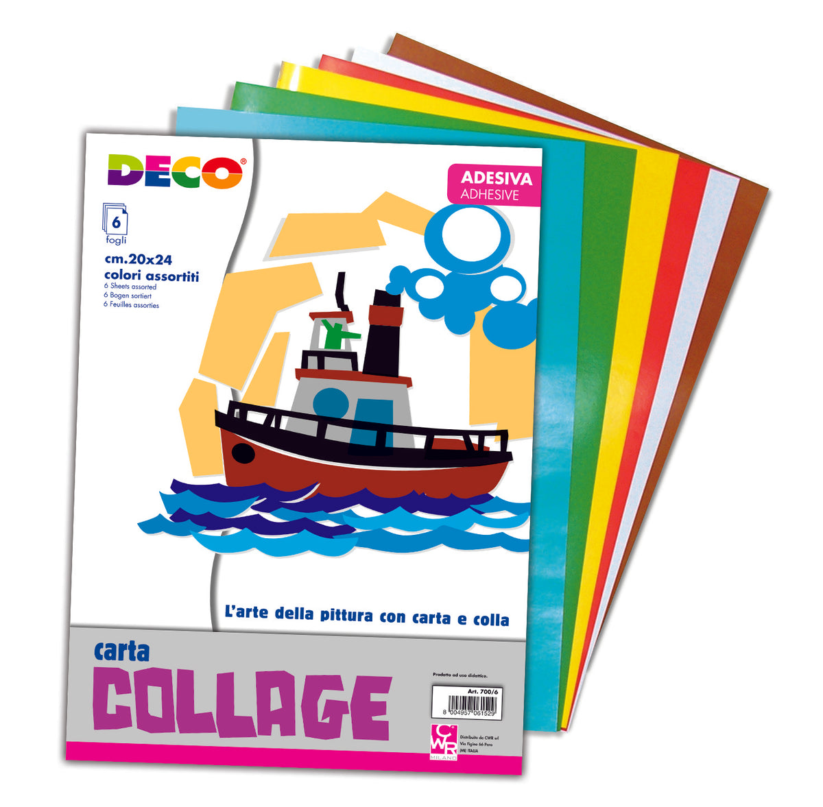 CARTA RASATA ADESIVA ALBUM 6 FOGLI CM. 20X24 COLOR
