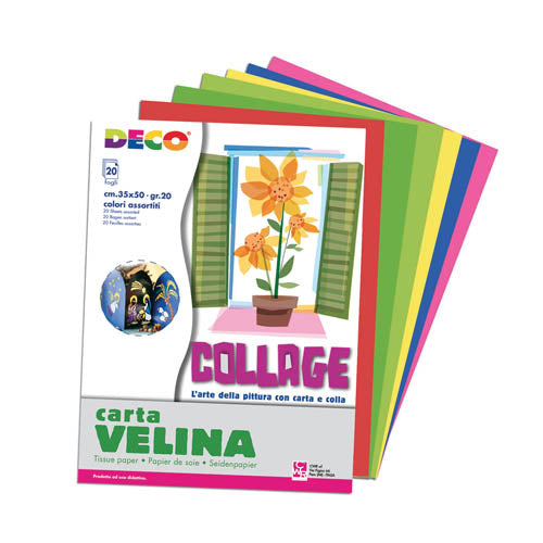 CARTA VELINA - ALBUM 20 FOGLI CM. 35X50 COLORI ASS