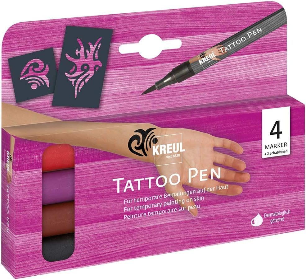 PENNARELLI TATTOO SET PZ. 4 -+ 2 STENCIL TRIBALE