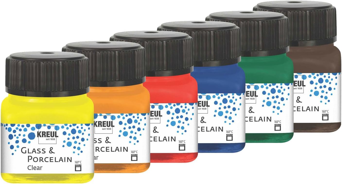 KREUL - GLASS & PORCELAIN 20 ML - SET 6  ASSORTITI