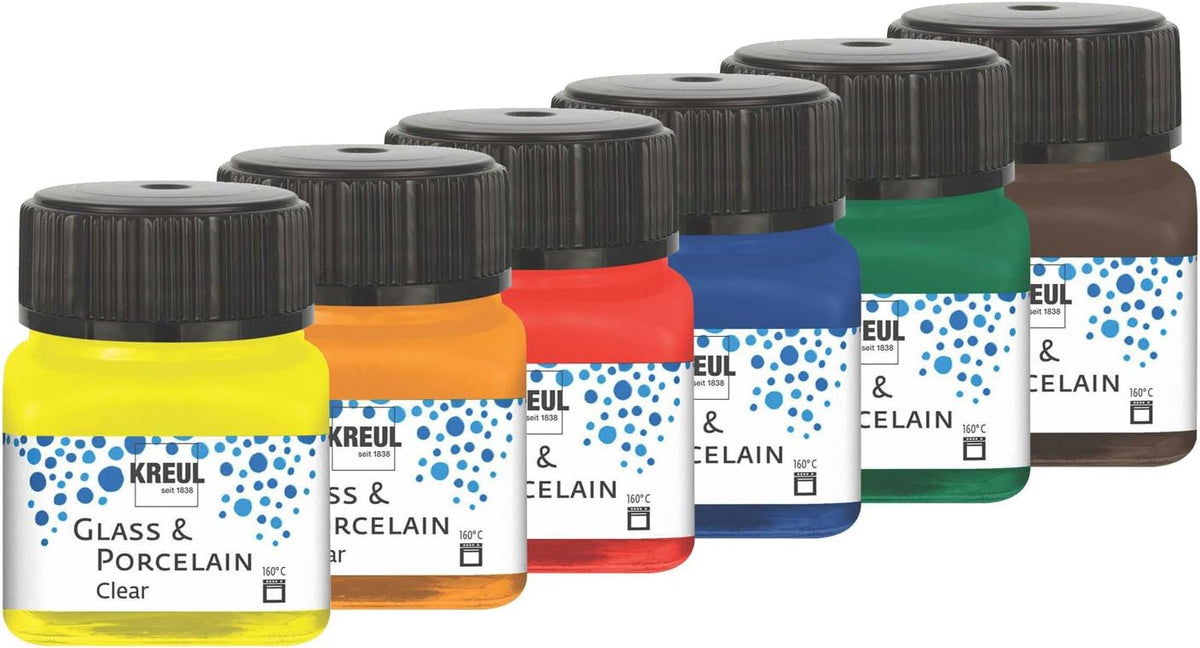 KREUL - GLASS & PORCELAIN 20 ML - SET 6  ASSORTITI