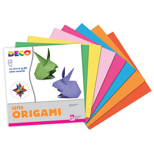 CARTA ORIGAMI - CONFEZIONE 20 FOGLI CM.14X14 COLOR