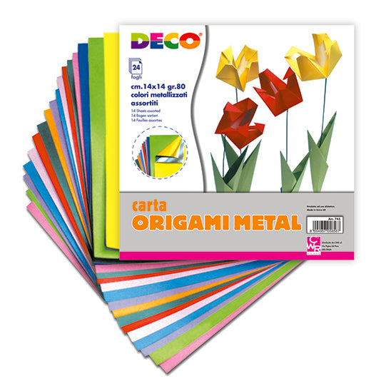 CARTA ORIGAMI METAL - CONFEZ. 24 FOGLI CM.14X14 CO Immagine principale del prodotto