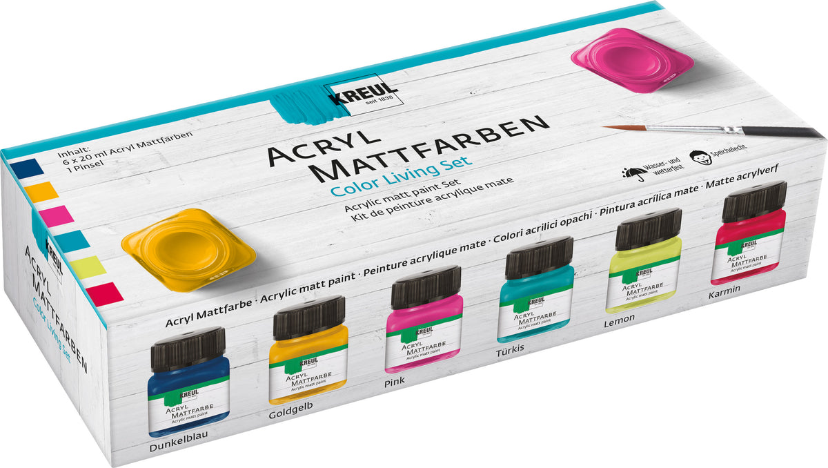 KREUL - VERNICE ACRILICA OPACA 20 ML -   SET 6 LIV