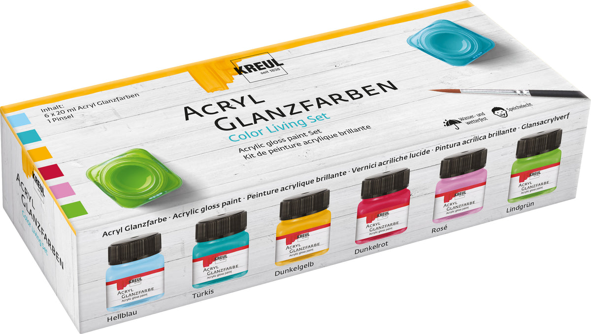 KREUL - VERNICE ACRILICA LUCIDA 20 ML -  SET 6 LIV
