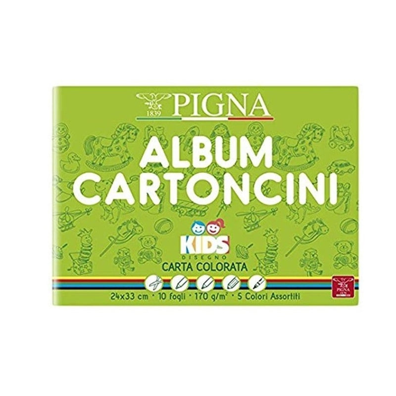ALBUM 10 CARTONCINI CM.23X33 GR.170/MQ - COLORI AS Immagine principale del prodotto