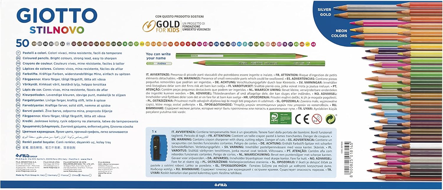 MATITE GIOTTO STILNOVO 5IVERSI + TEMPERAMATITE