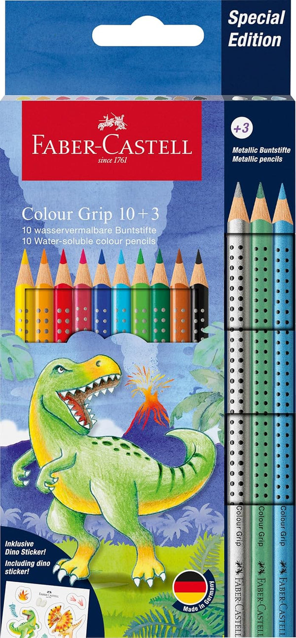 MATITE COLORATE GRIP DINO EDITION FABER CASTELL/ 10+3