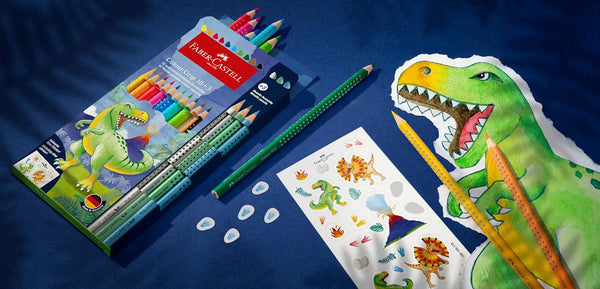 MATITE COLORATE GRIP DINO EDITION FABER CASTELL/ 10+3