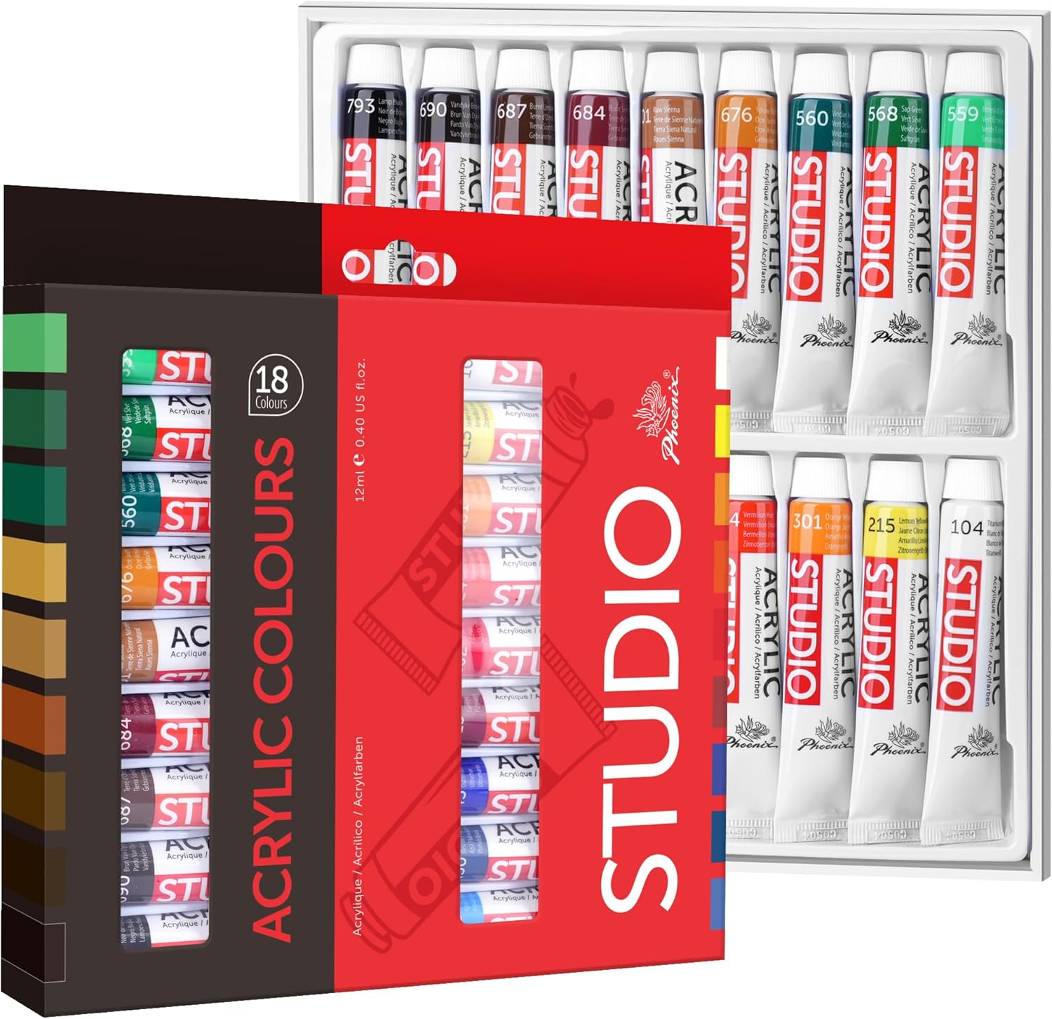 COLORI ACRILICI - VALIGETTA 18 TUBI + ACC.