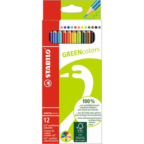 PASTELLI STABILO GREENCOLORS /12