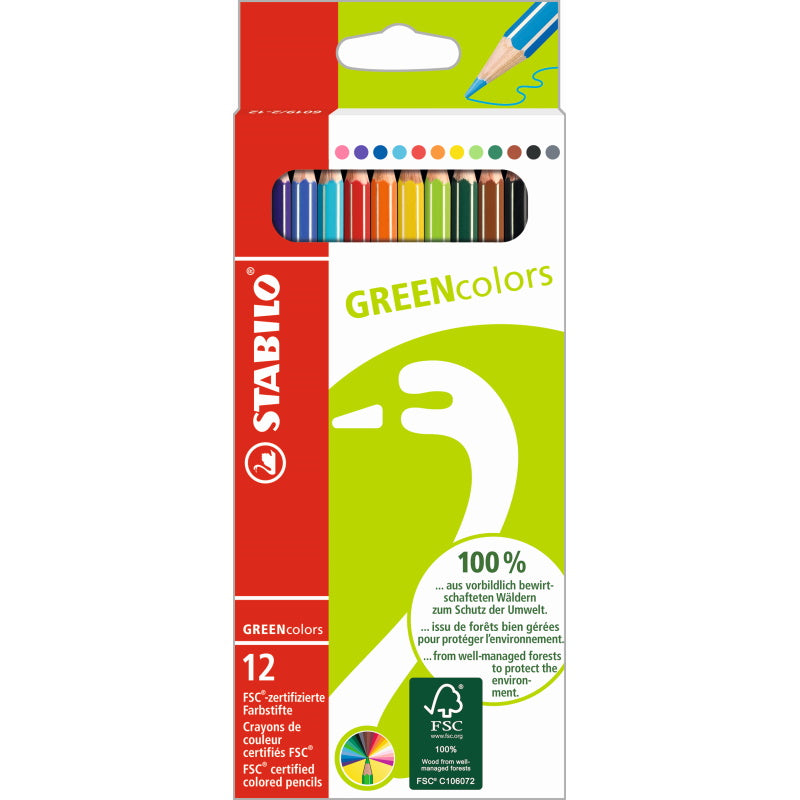 PASTELLI STABILO GREENCOLORS /12