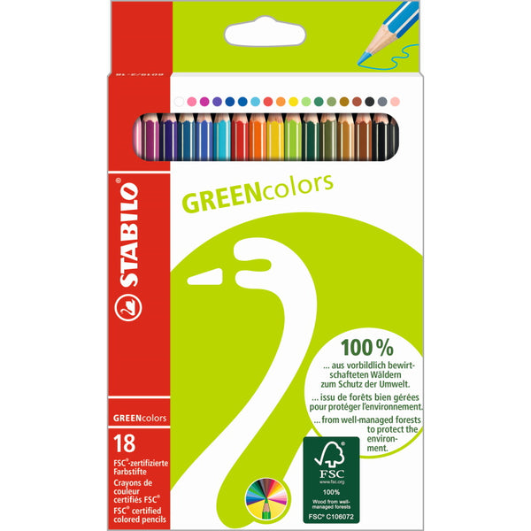 PASTELLI STABILO GREENCOLORS /18