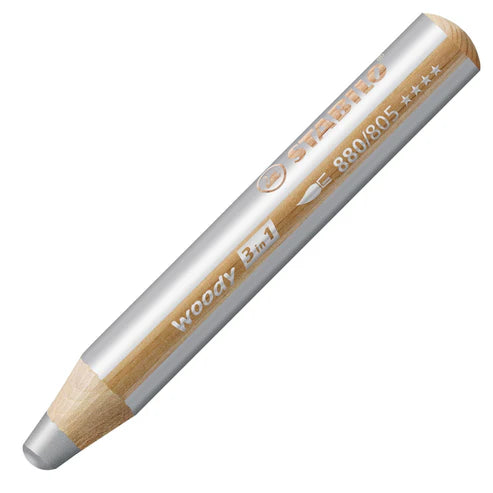 MATITONE STABILO WOODY 3 IN 1 ARGENTO