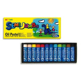 PASTELLI A OLIO TONDI JUMBO - SCATOLA 12 PEZZ