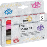 KREUL - MARKER PER TESSUTI - SET 5       GLITTER
