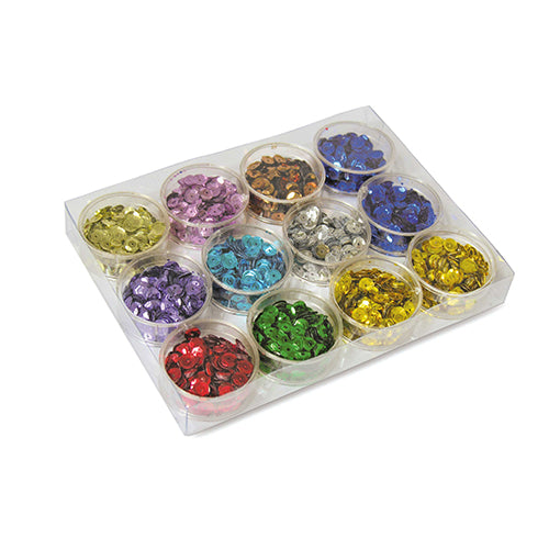 PAILLETTES METALLIZZATE - CONFEZIONE 12 SCAT.  - COL.ASS.
