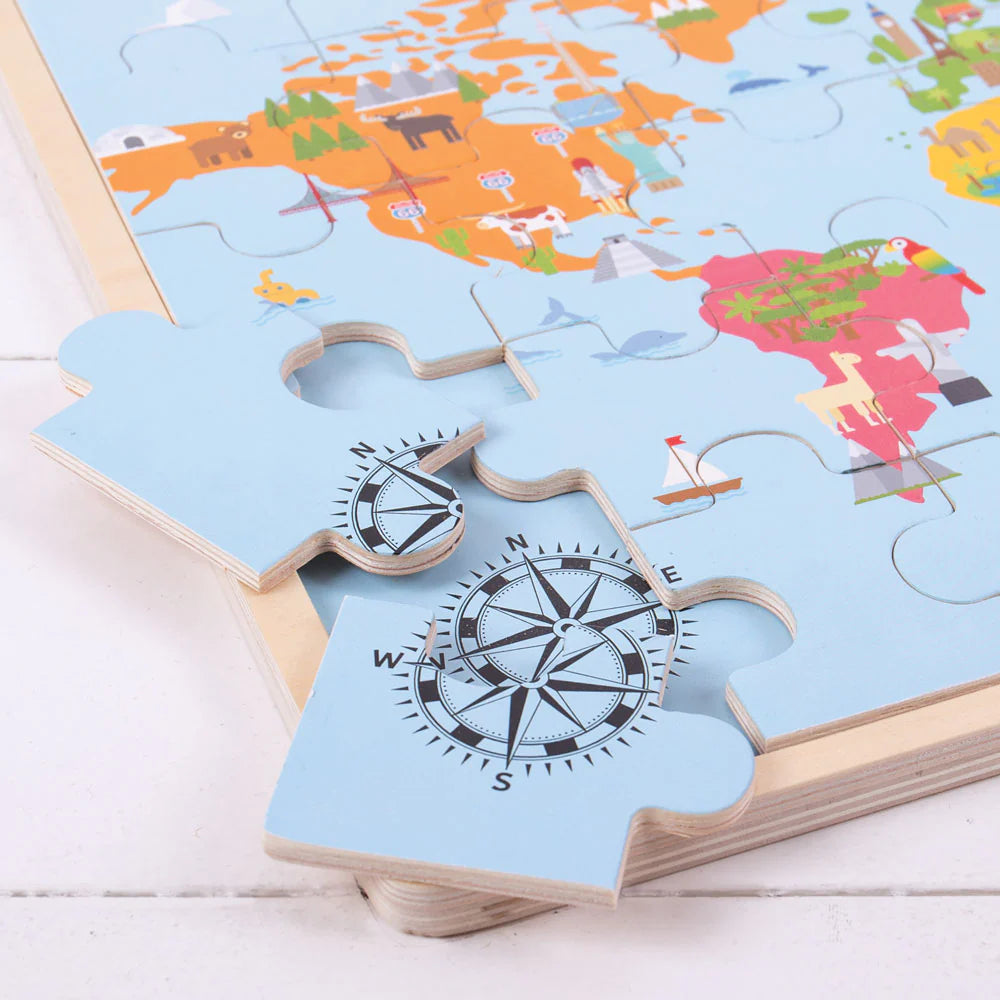 PUZZLE LEGNO IL MONDO CM. 32,5X42,8