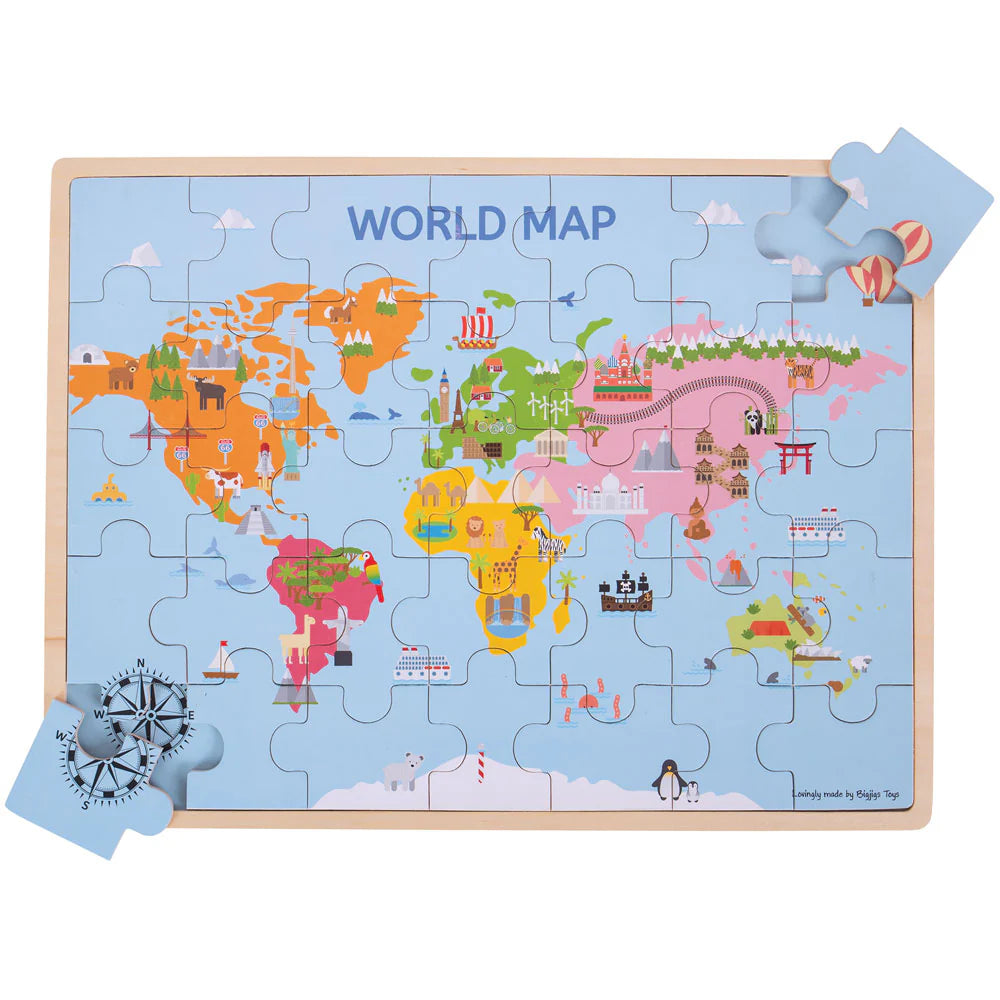 PUZZLE LEGNO IL MONDO CM. 32,5X42,8