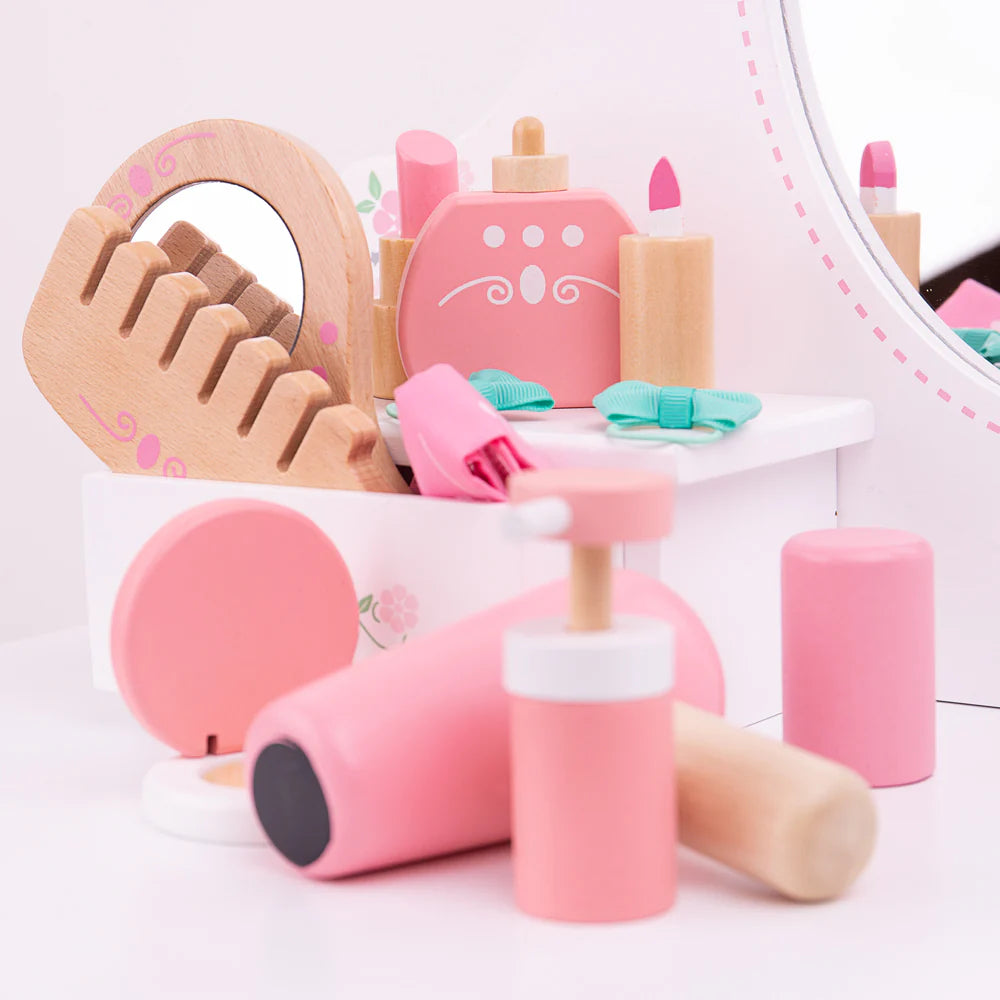 BEAUTY CASE CON ACCESSORI IN LEGNO